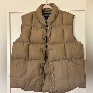 Vintage Lands' End Tan Puffer Vest
